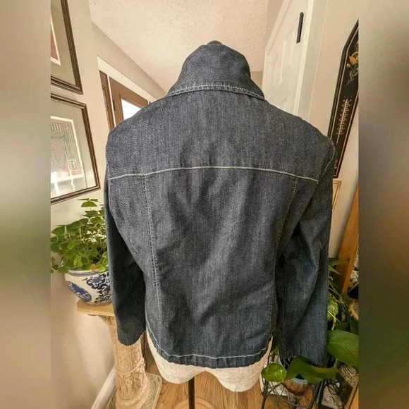 Chico's Platinum Denim Jacket Size 2 - Picture 8 of 13